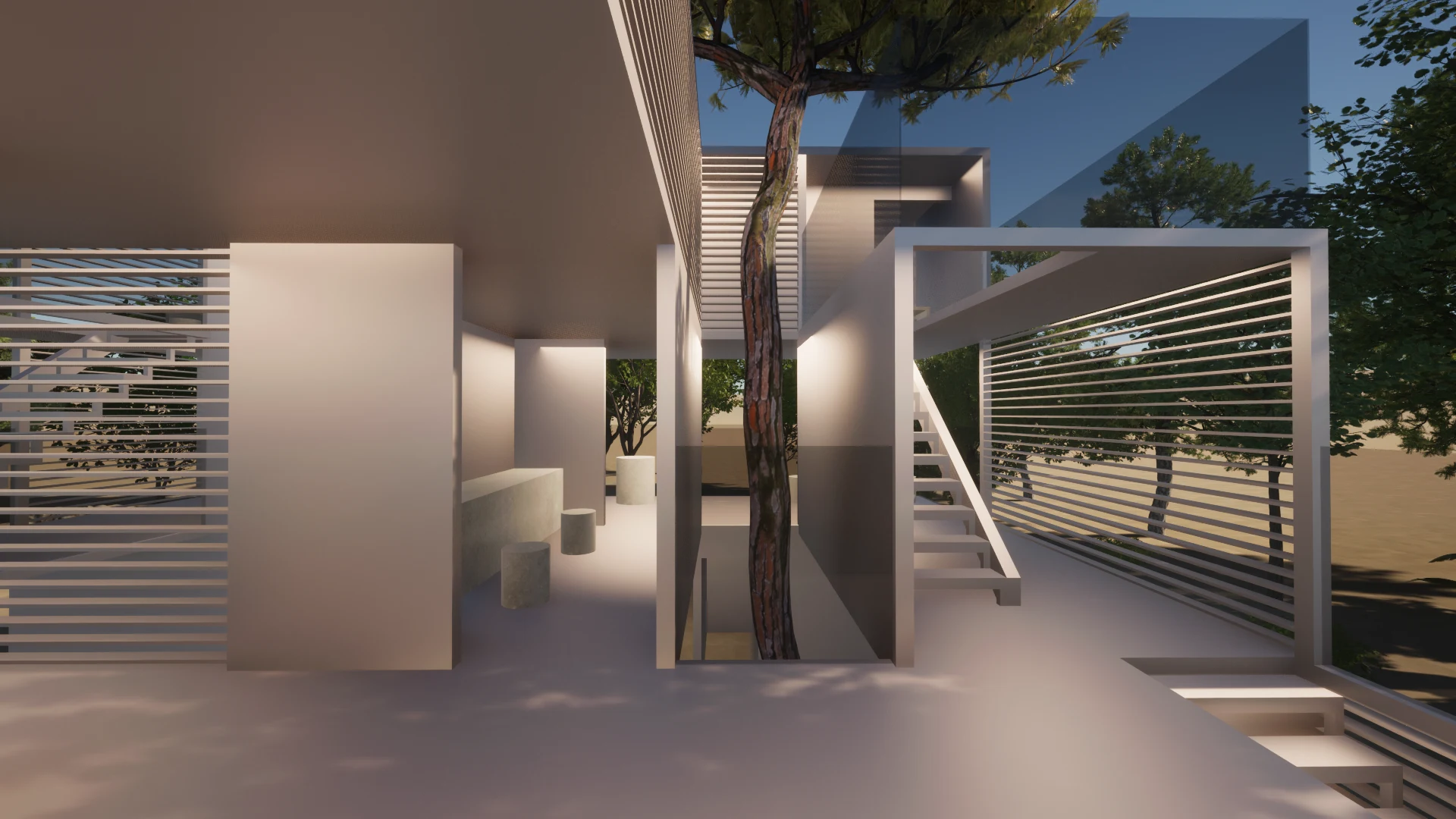 Courtyard and vertical circulation